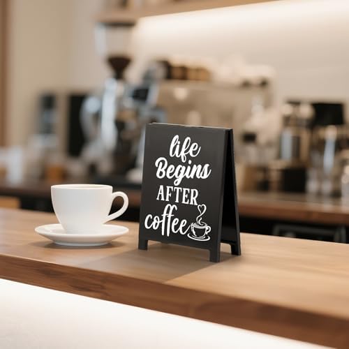 Coffee Bar Sign Life Begins After Coffee Black