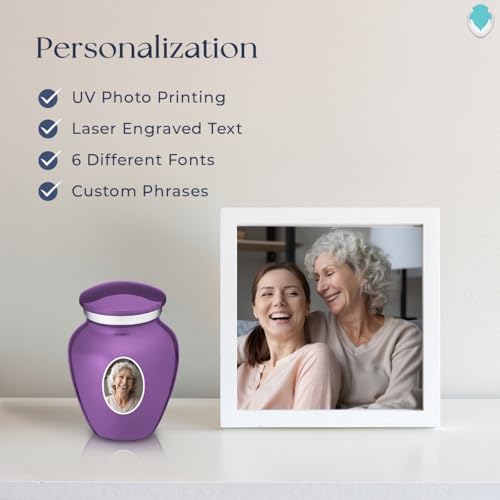 GetUrns Personalized Purple Cremation Urn with Double Engraving