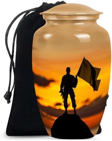Military Urns 10 Inch Gray Decorative Urn for Ashes