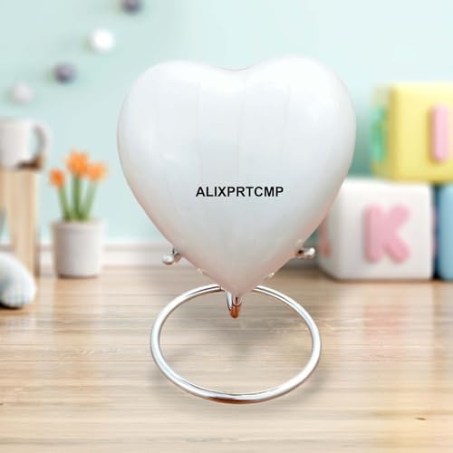Mini Heart Cremation Urn with Stand - Keepsake Urn for Ashes