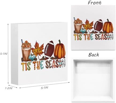 Jztco Fall Decor Rustic Wooden Box Sign