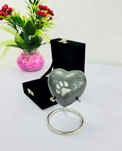 Classic Heart Shaped Grey Footprint Urn for Human Ashes