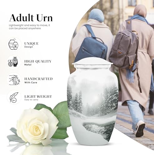 Mountain Winter Urns for Ashes 10 Inch Large