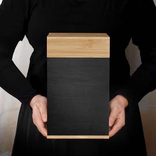 SOITIS Handcrafted Wood Urn for Ashes - Adult Large Cremation Urn with Bamboo Top