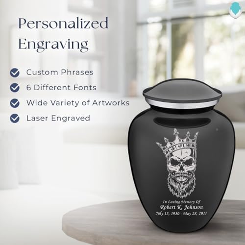 GetUrns Personalized Skull Cremation Urn for Adults 200 lbs