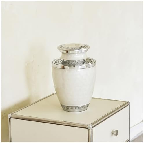 Aspen Studio Ivory Cremation Urn for Adult Ashes - Large Handcrafted Urn