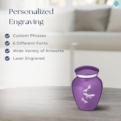 GetUrns Dragonfly Cremation Urn with Double Side Engraving