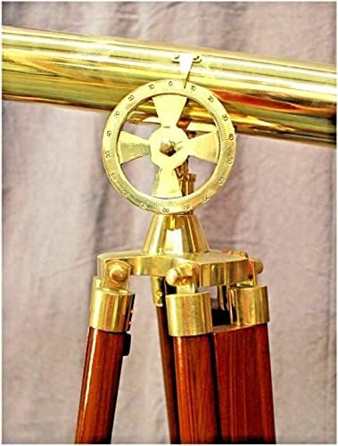 Brass Floor Standing Griffith Astro Double Barrel Antique Telescope 39 Inches