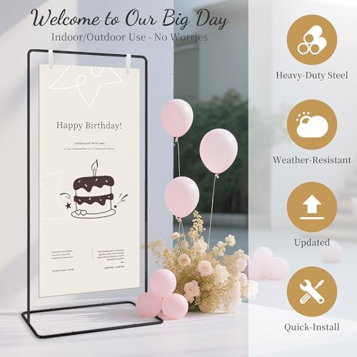 Adjustable Wedding Welcome Sign Stand Holder