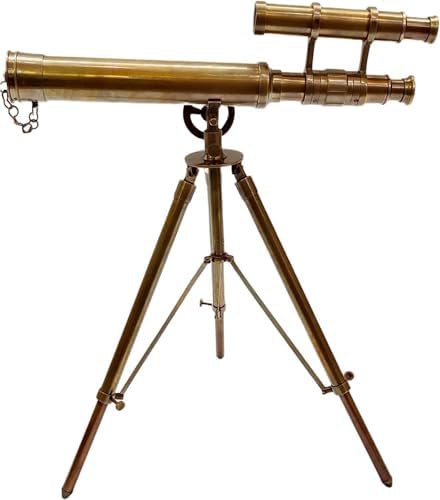 Antique Brass Decorative Telescope with Adjustable Stand
