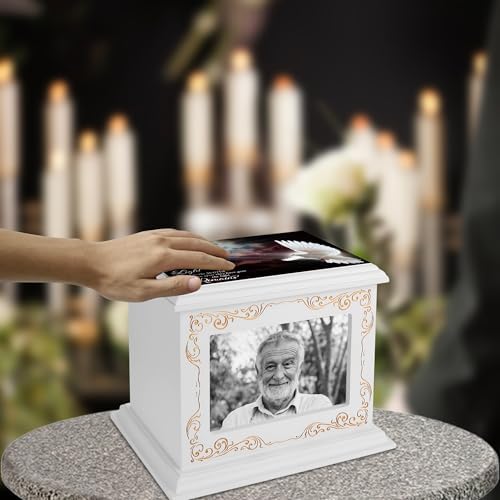 Wooden Cremation Urn with Photo Frame for Human Ashes 1