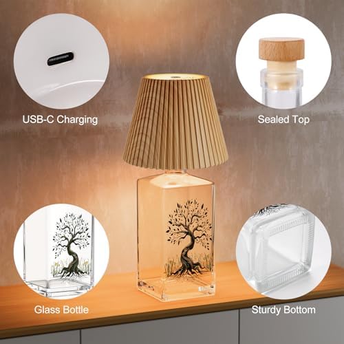 SOITIS Large Glass Urn with Light for Ashes
