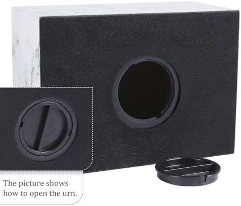 White Marble Cremation Urn Vault - Dignified Adult Memorial for Home or Cemetery