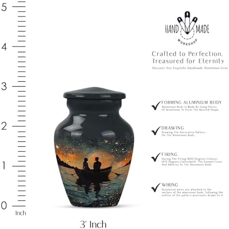 Elegant Cremation Urns Set of 2 3 Inch Gray Decorative Urns