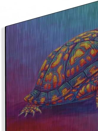 Rainbow Eastern Box Turtle Metal Wall Art 24x16