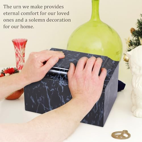 Rsobl Black Marble Cremation Urn for Adult Ashes