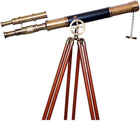 Nautical Black Leather Designer Telescope