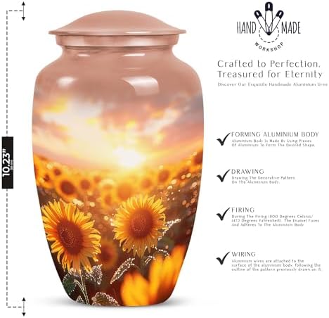 Sunflower Twilight Large Velvet Bag Cremation Urn