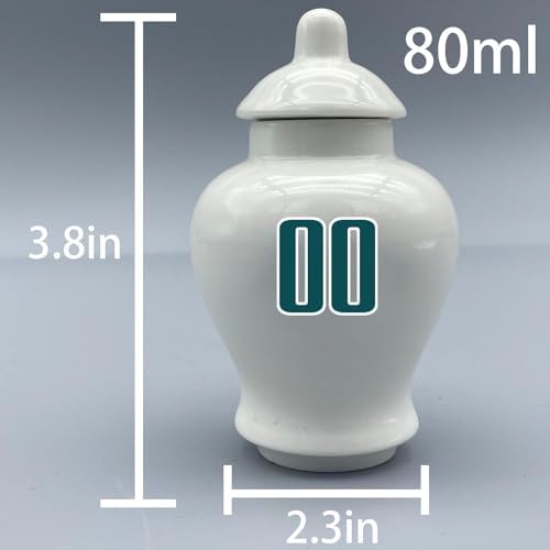 Custom Football Porcelain Urn with Name and Jersey Number 1