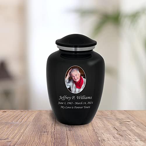 Homage Medium Engraved Cremation Urn for Ashes - Graphite Grey