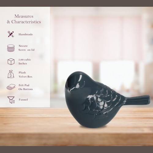 Handcrafted Song Bird Urn with Velvet Box