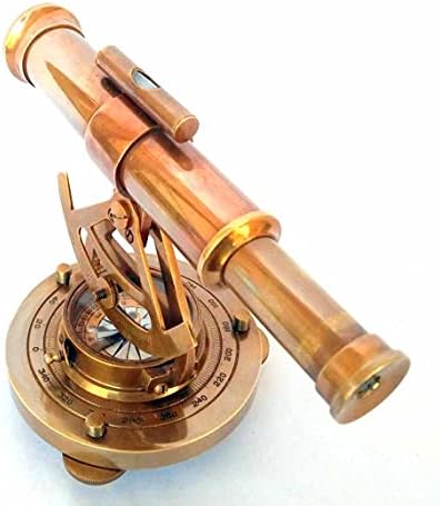 Vintage Brass Theodolite with Base Nautical Compass
