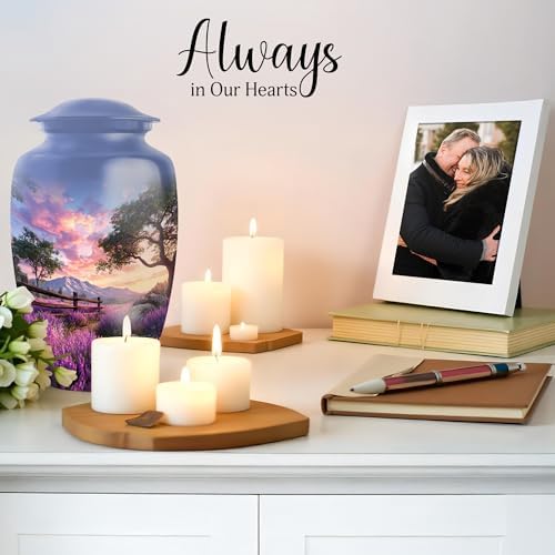 Lavender Blue Cremation Urn for Human Ashes - 10 Inch