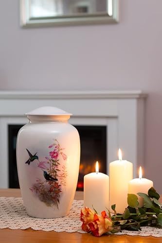 Premium Aluminum Hummingbird Ash Urn for Adults