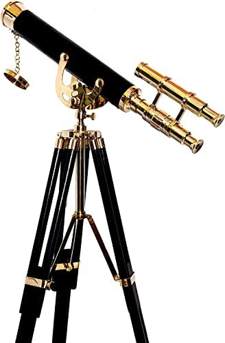 Nautical Desktop Standing Telescope Anchor-Master Decor Black Brass