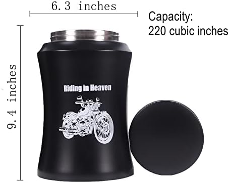 220 lbs Black Motorcycle Urn for Adult Male Ashes