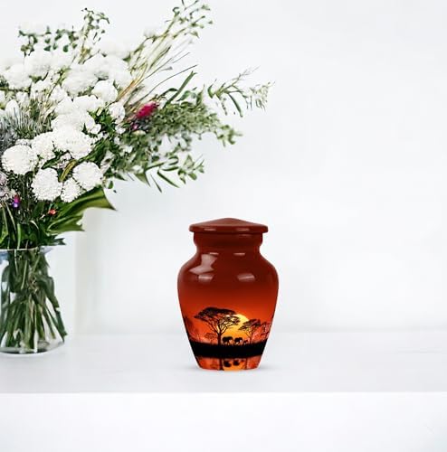 Elephant Keepsake Urn for Ashes Small 3 Inch 2 Pc