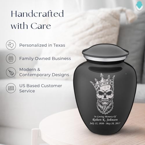 GetUrns Personalized Skull Cremation Urn for Adults 200 lbs