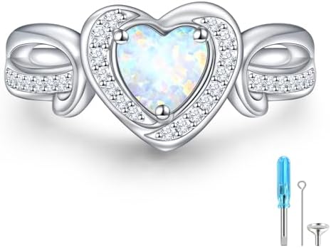 Heart Urn Ring for Ashes 925 Sterling Silver