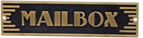 Art Deco Style Mailbox Sign Plaque - Silver or Brass Finish