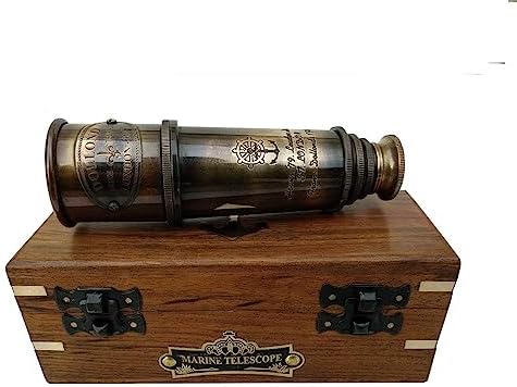 1920 Dollond London Brass Vintage Telescope with Wooden Box