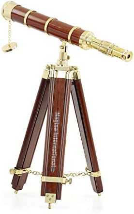 16 Inch Telescope with Wooden Rosewood Stand and Brass Tripod