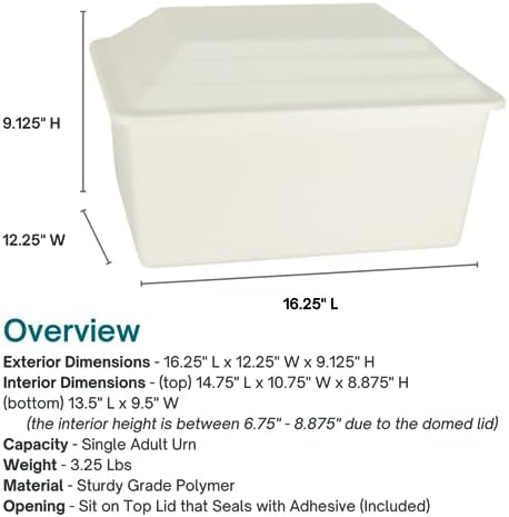 White Urn Vault for Ground Burial