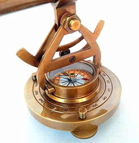 Vintage Brass Theodolite with Base Nautical Compass