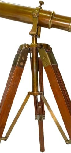 Royal Solid Brass Vintage Spyglass Telescope with Wooden Tripod