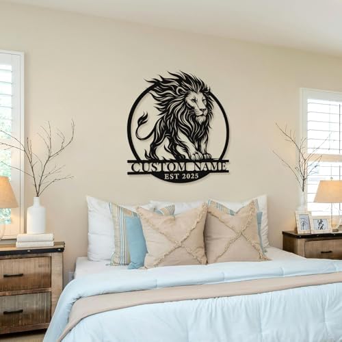 Custom Lion Metal Sign Dcor Strength Pride Wall Decor