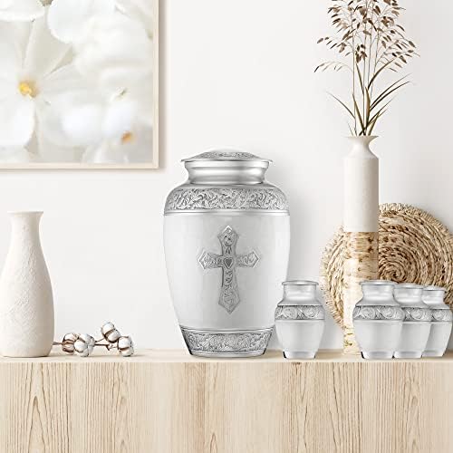 Reminded 5 Engraved Cross Cremation Urns for Ashes
