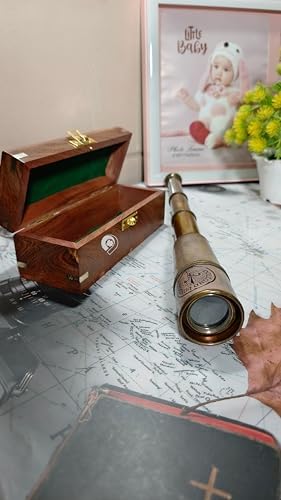Antique Pirate Telescope 18 Inch Brass Leather