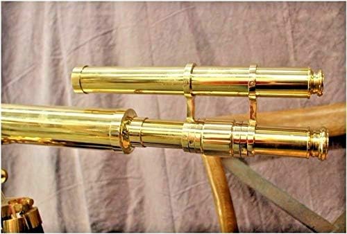 Brass Floor Standing Griffith Astro Double Barrel Antique Telescope 39 Inches