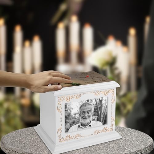 Wooden Cremation Urn with Photo Frame for Human Ashes