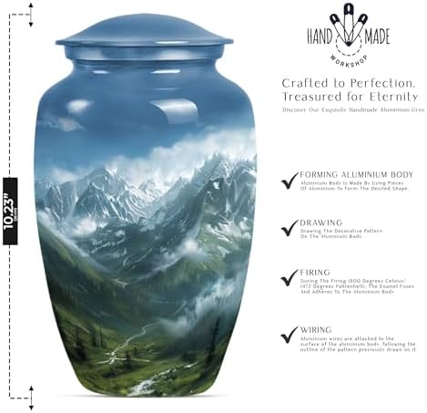 YATHABHISA Large Velvet Bag Cremation Urn for Adult Ashes - Gray