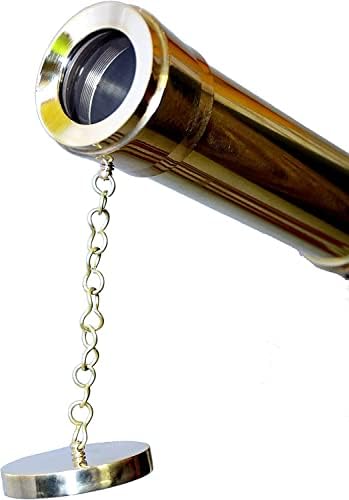 Nautical Vintage Shiny Brass Telescope Floor Stand