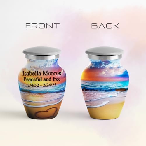 Personalized Gray Cremation Urn with Custom Text