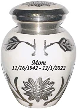 White Keepsake Urn with Velvet Bag for Cremation
