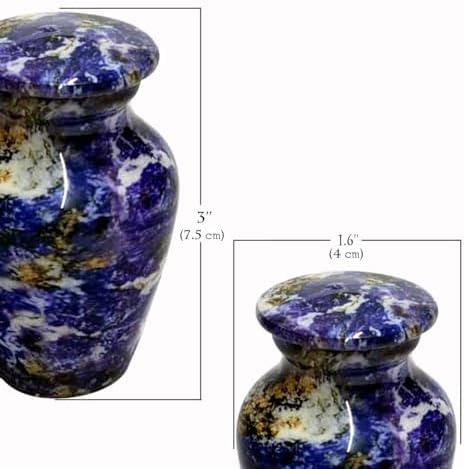 HIGHSTREET Nautical Aluminum Cremation Urn 3 Inch Marble Finish