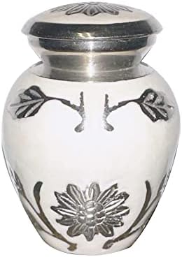 White Keepsake Urn with Velvet Bag for Cremation